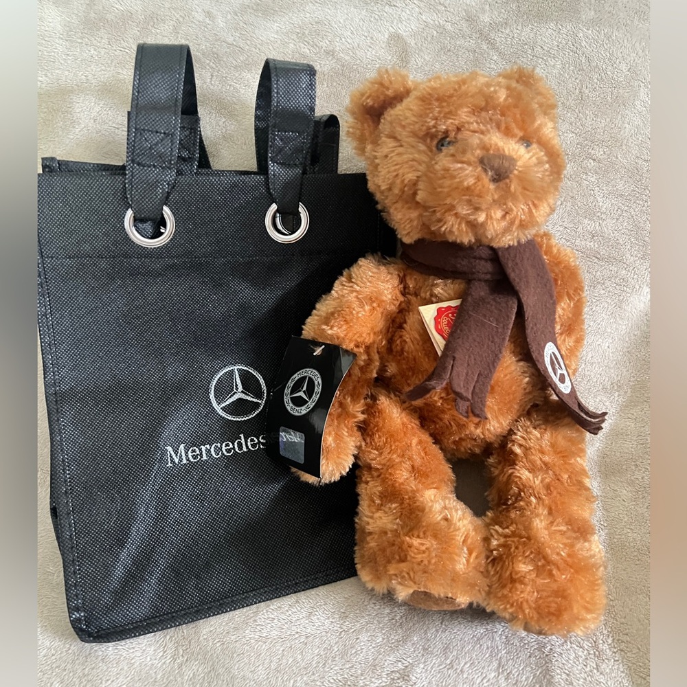 Mercedes New Brown Teddy Bear with Black Tote